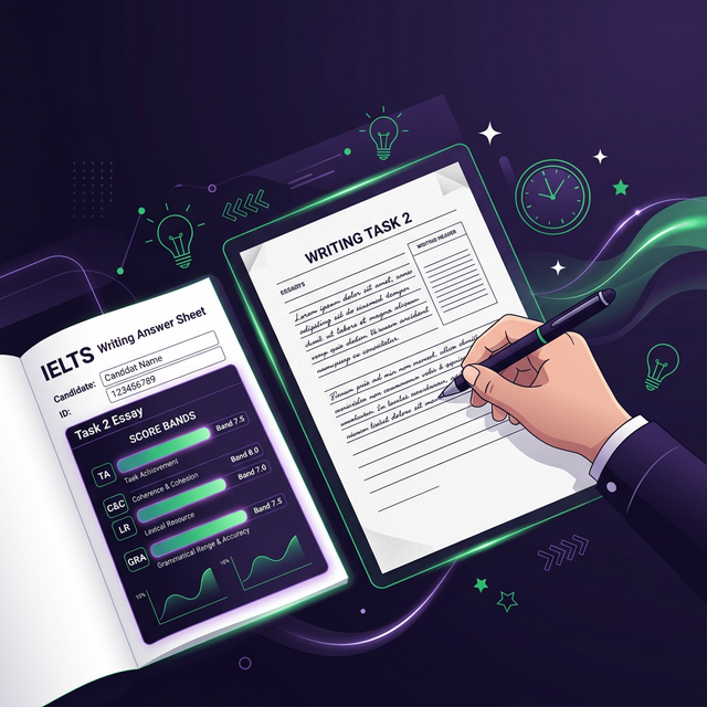 IELTS Writing Task 2 essay yazma stratejileri illüstrasyonu